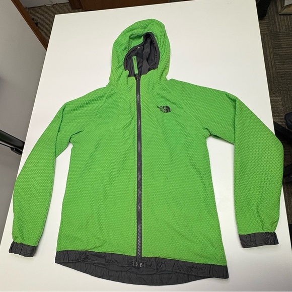The North Face Boys Med Reversible Breezeway WindWall Jacket Grey Green Spring - Picture 2 of 9
